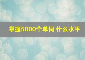 掌握5000个单词 什么水平